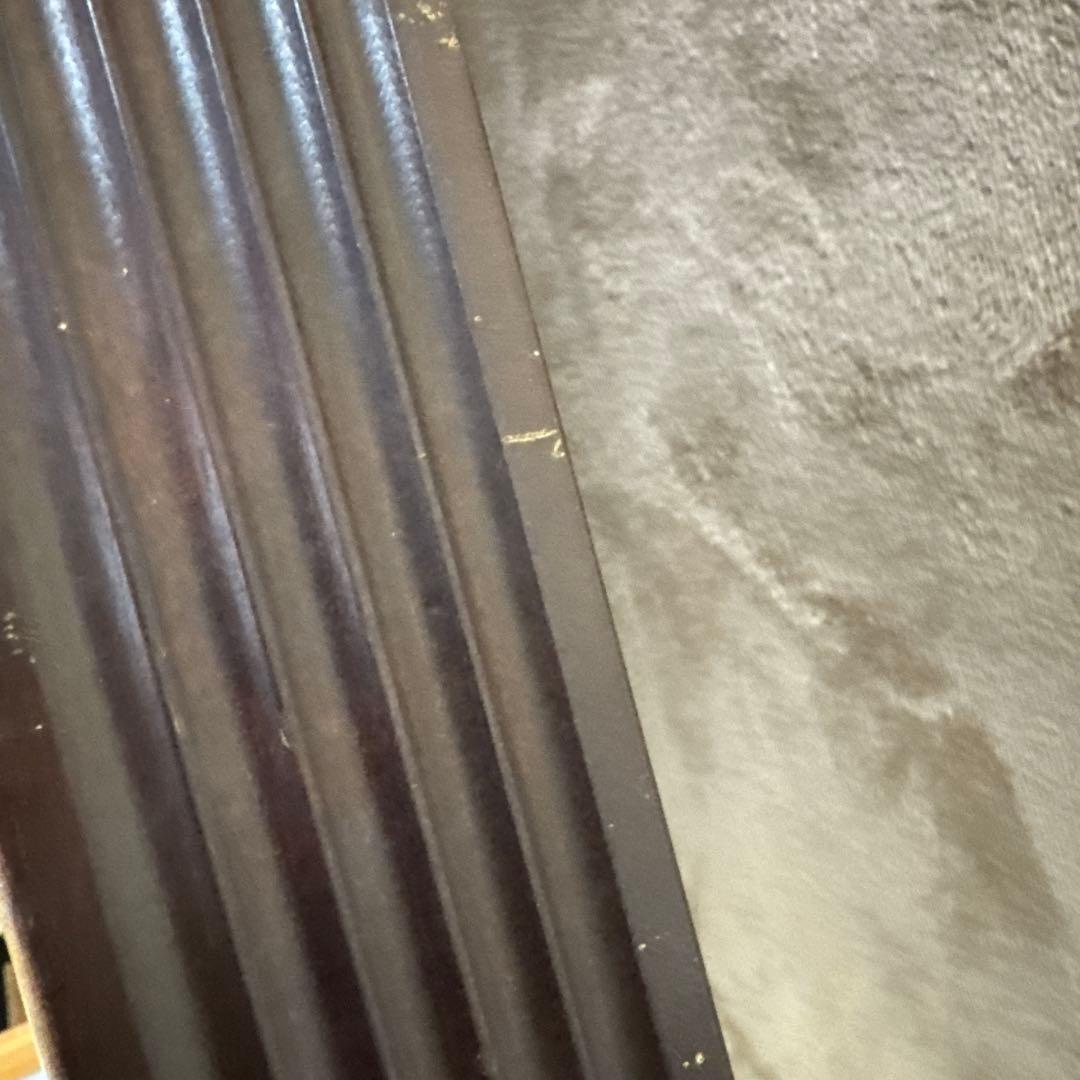 木製座卓 ダークブラウン リブ付き