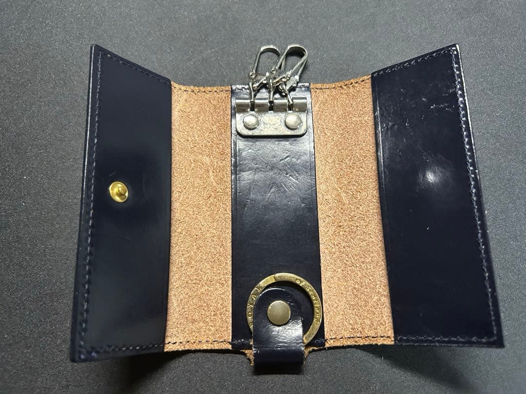 グレンロイヤル　ネイビー レザー キーケース