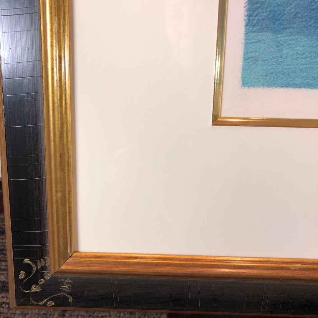 ボンコンパン　「百合の花束」 リトグラフ　作家直筆サイン入り　額縁付絵画　美品