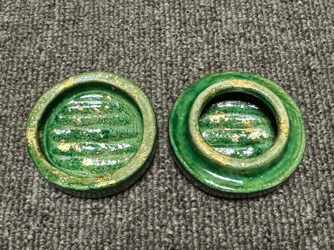 三つ葉葵 葵紋 香合 楽入造