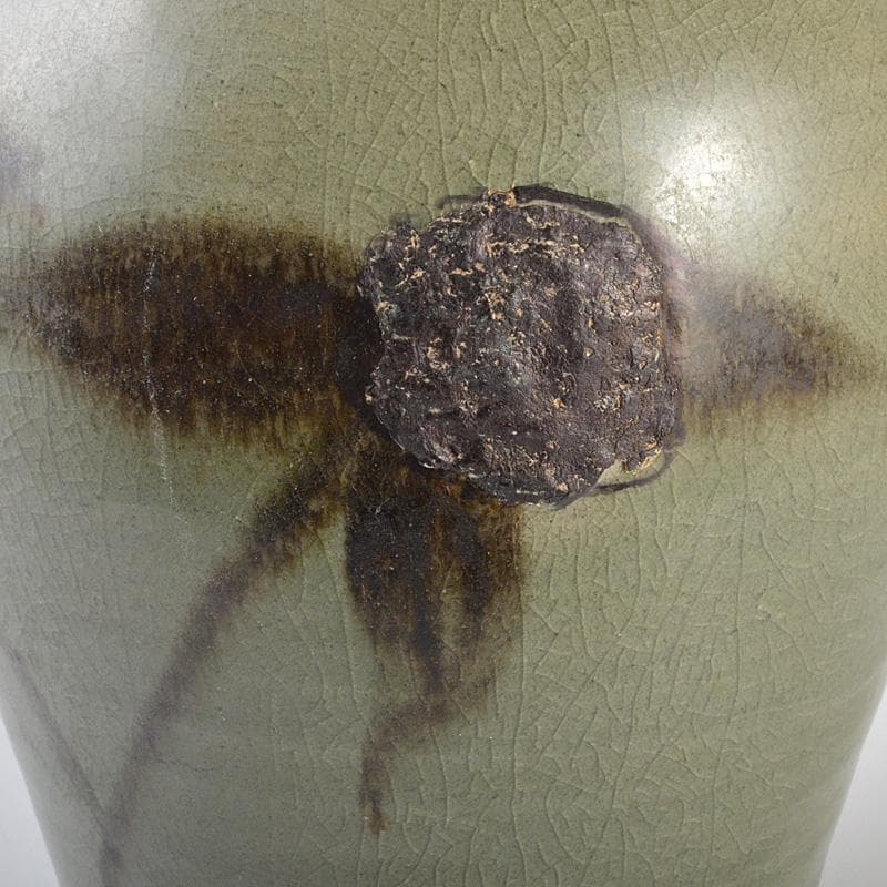 朝鮮美術　高麗青磁　鉄絵草文　盤口瓶　V　5965C