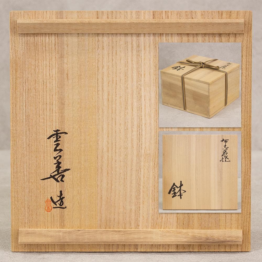 布志名焼 九代土屋善四郎(雲善)造 大根絵付鉢 共箱 島根県の焼き物