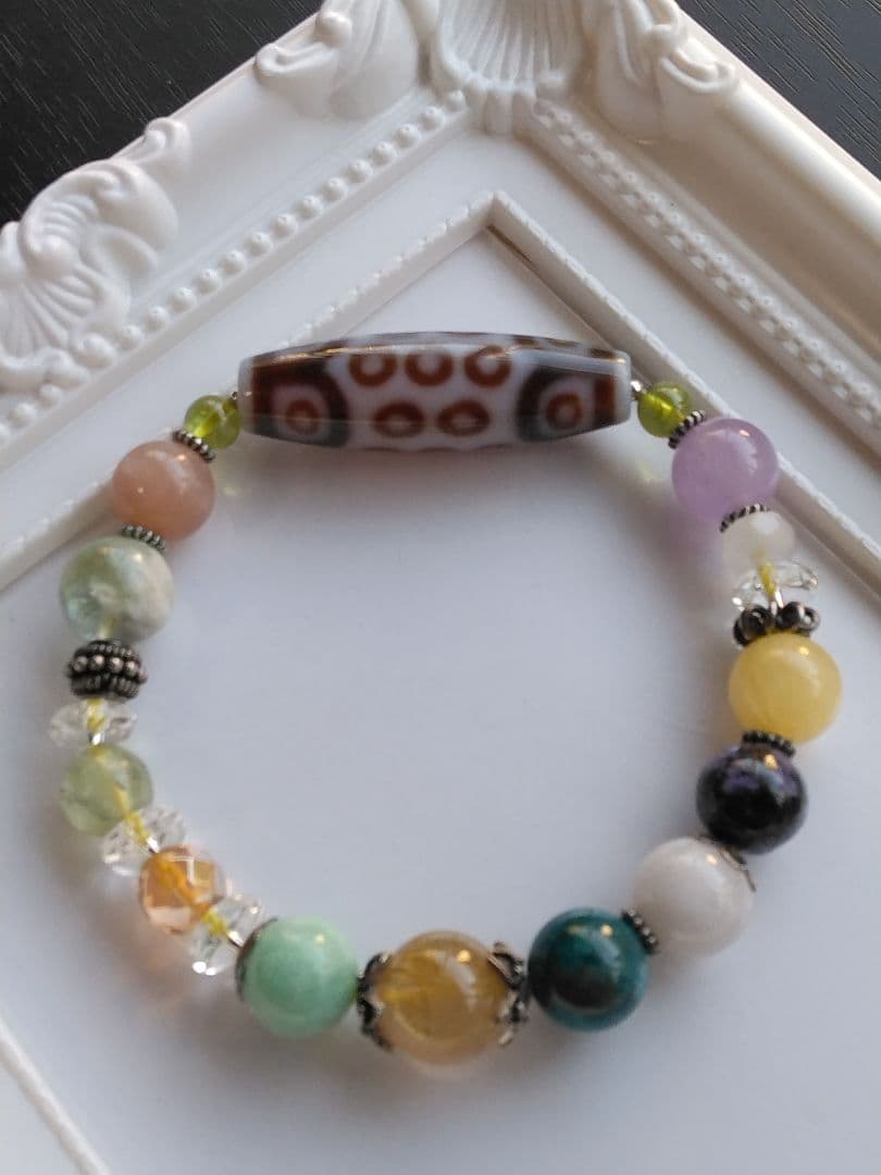 完全無欠❇二十一眼天珠Ⅰ⭐白天珠Ⅰ天珠ブレスレットⅠ