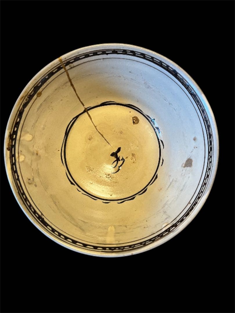 磁州窯銖絵碗（元時代のオリジナル）/古美術/骨董品 茶碗