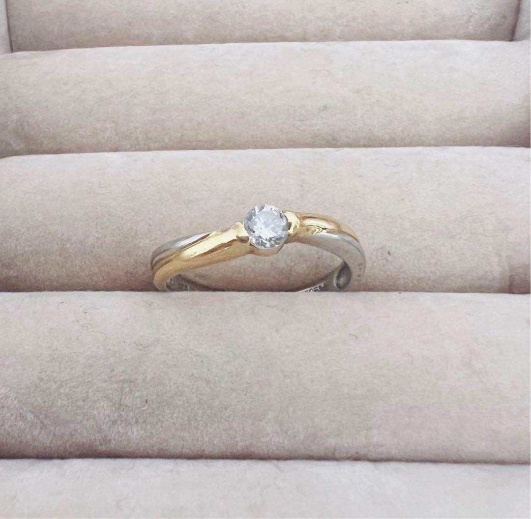 ぺ*た様 K18 金 ゴールド PT900 プラチナ ダイヤ 指輪 リング