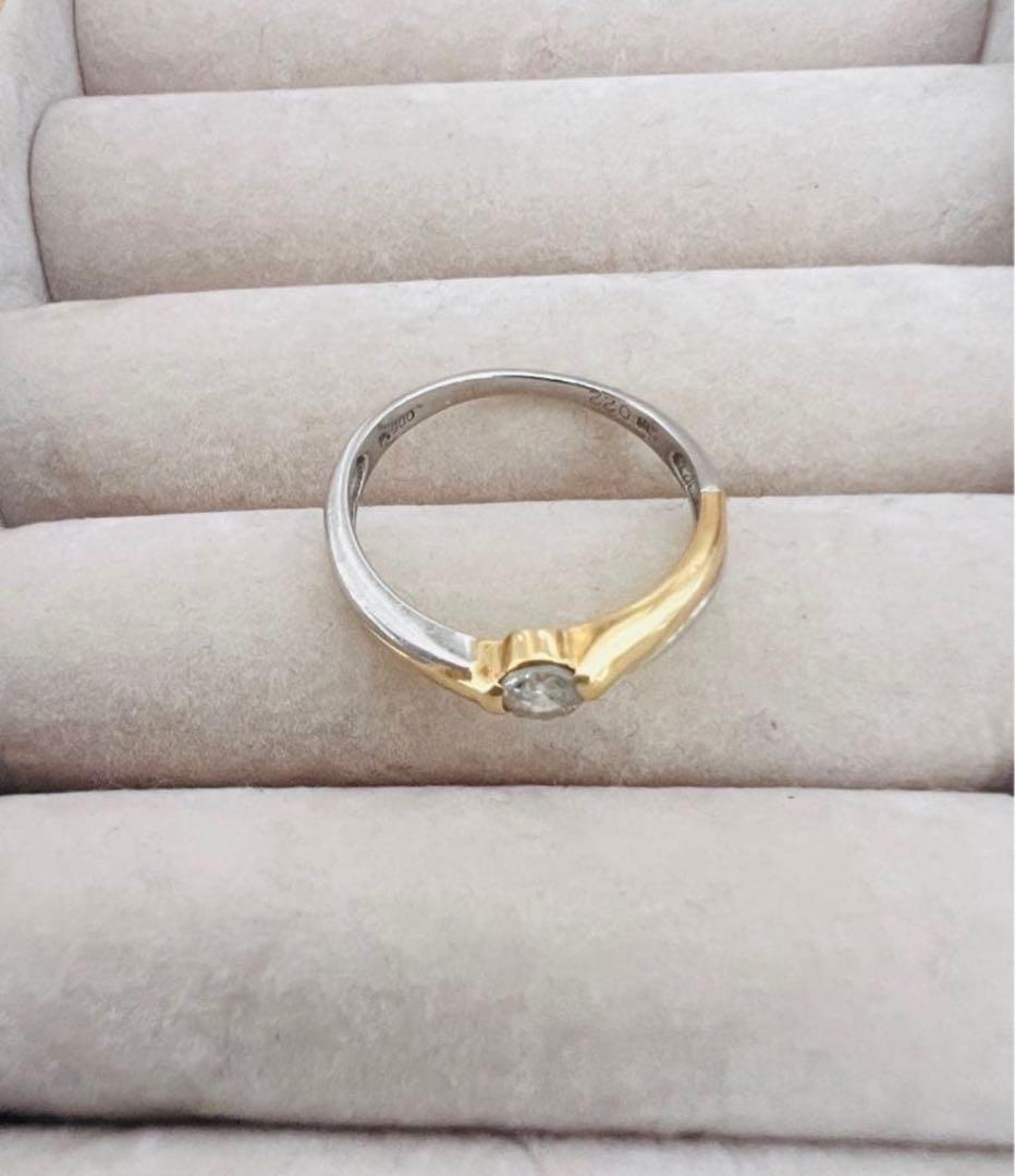 ぺ*た様 K18 金 ゴールド PT900 プラチナ ダイヤ 指輪 リング