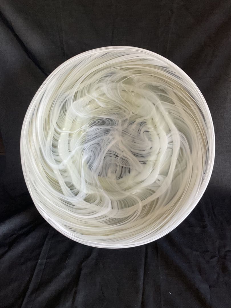 一点物大作！黒木国昭(1945~)「手吹きガラス花器」供箱入