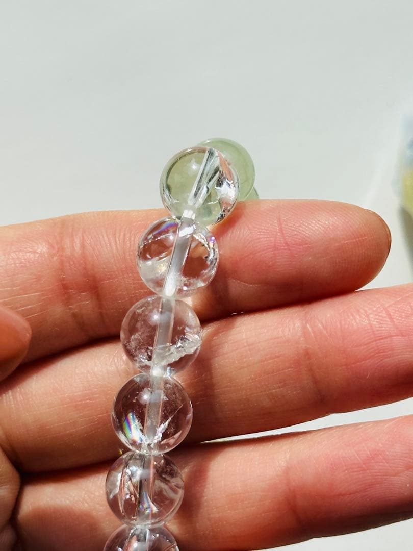 ユニドロブレスレットE グリーン系　内周16センチ