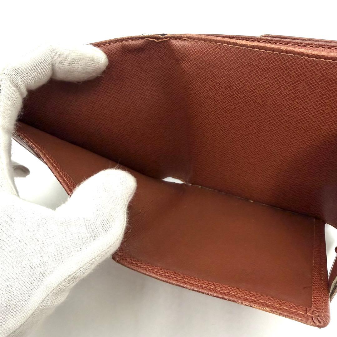 LOUIS VUITTON 三つ折り財布 ブラウン　モノグラム　ダブルホック