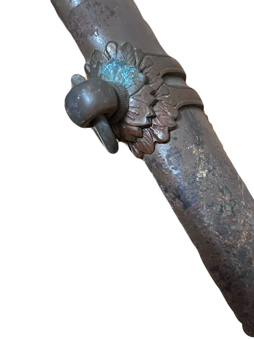 パ*リ様 【当時物】旧日本軍 軍刀 鞘 外装 桜意匠入 指揮刀サイズ 約72cm