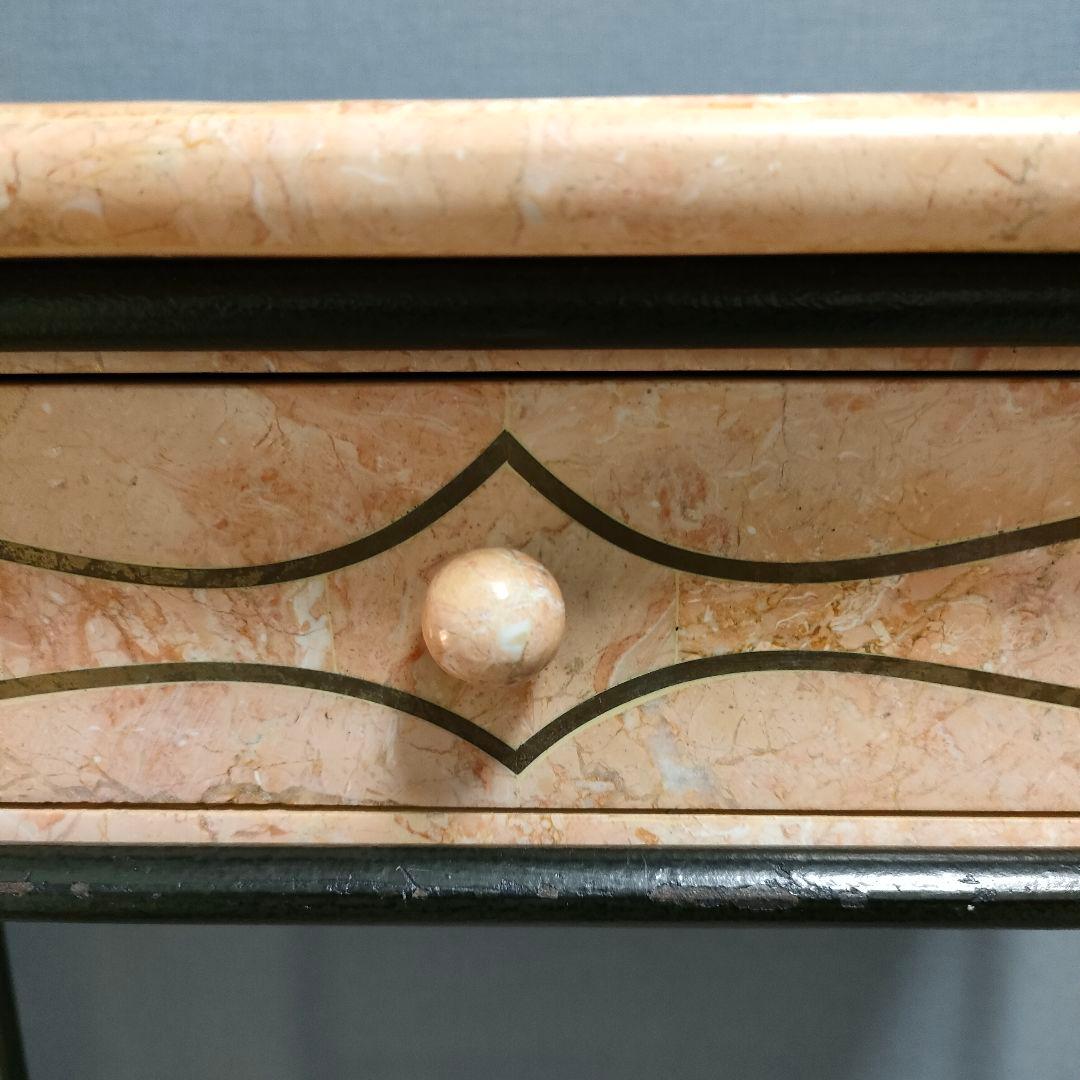 大理石調 西洋風コンソールデスク アイアンフレーム