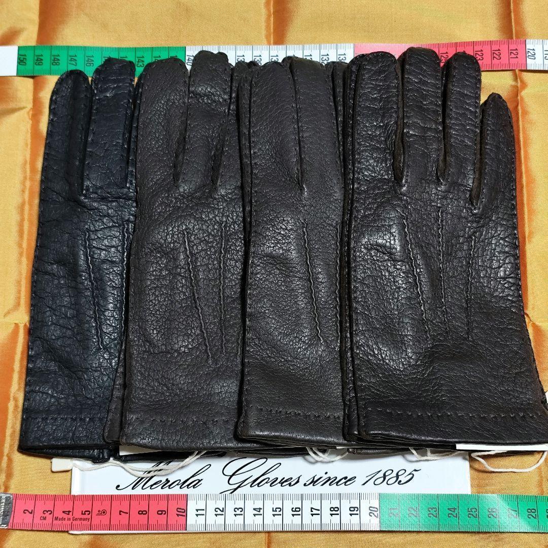 値下げ メローラ ペッカリー焦茶3ライニングなし グローブ 革手袋 MEROLA