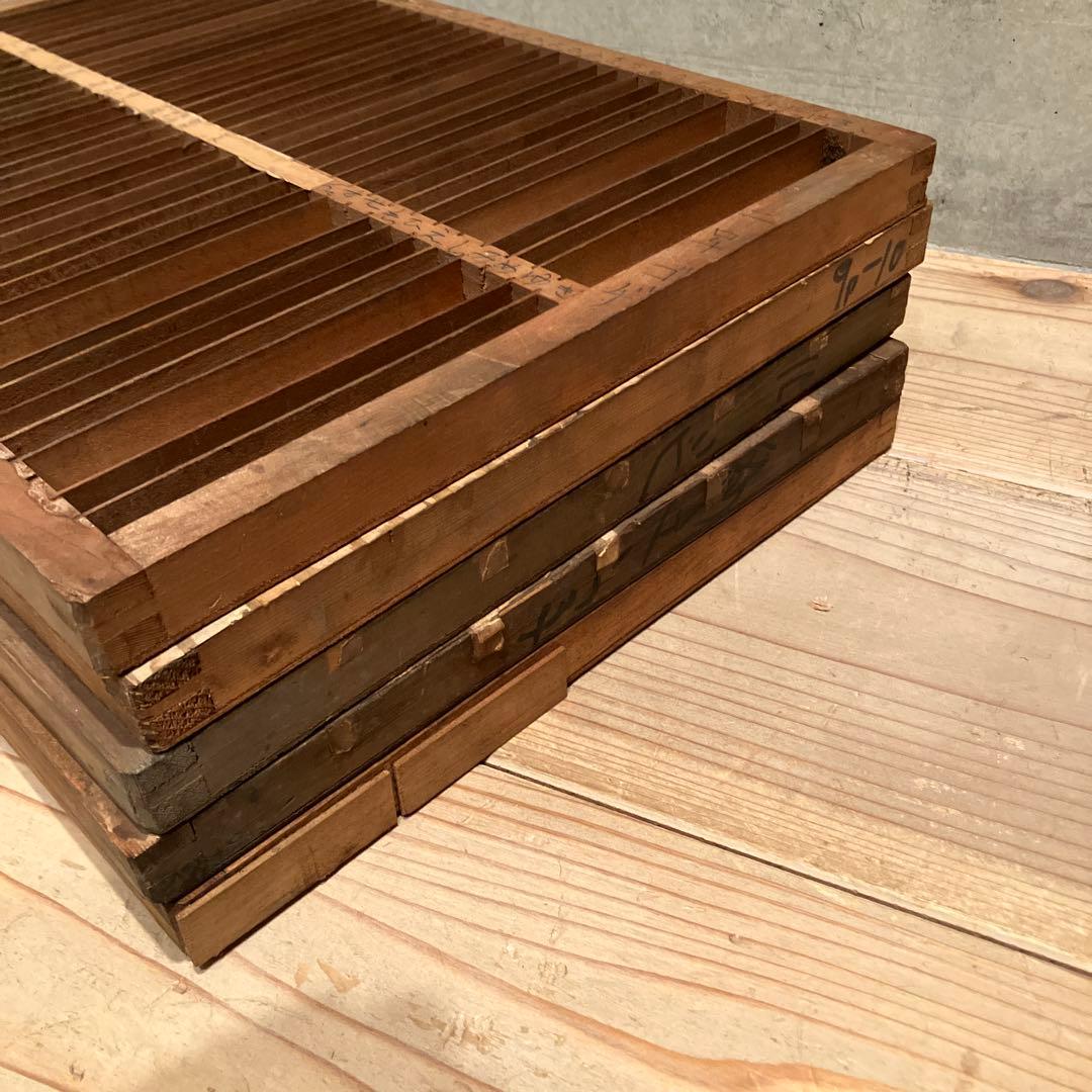 活版印刷　トレイ　ビンテージ　木製　小物入れ　 プリンタートレイ　昭和レトロ