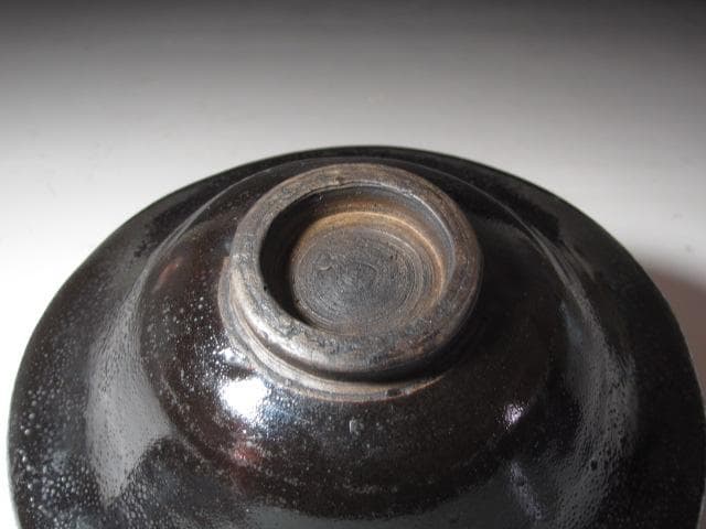 ☆　時代　天目茶碗　苔むしろ　表千家　十三代　即中斎の花押がございます☆y537