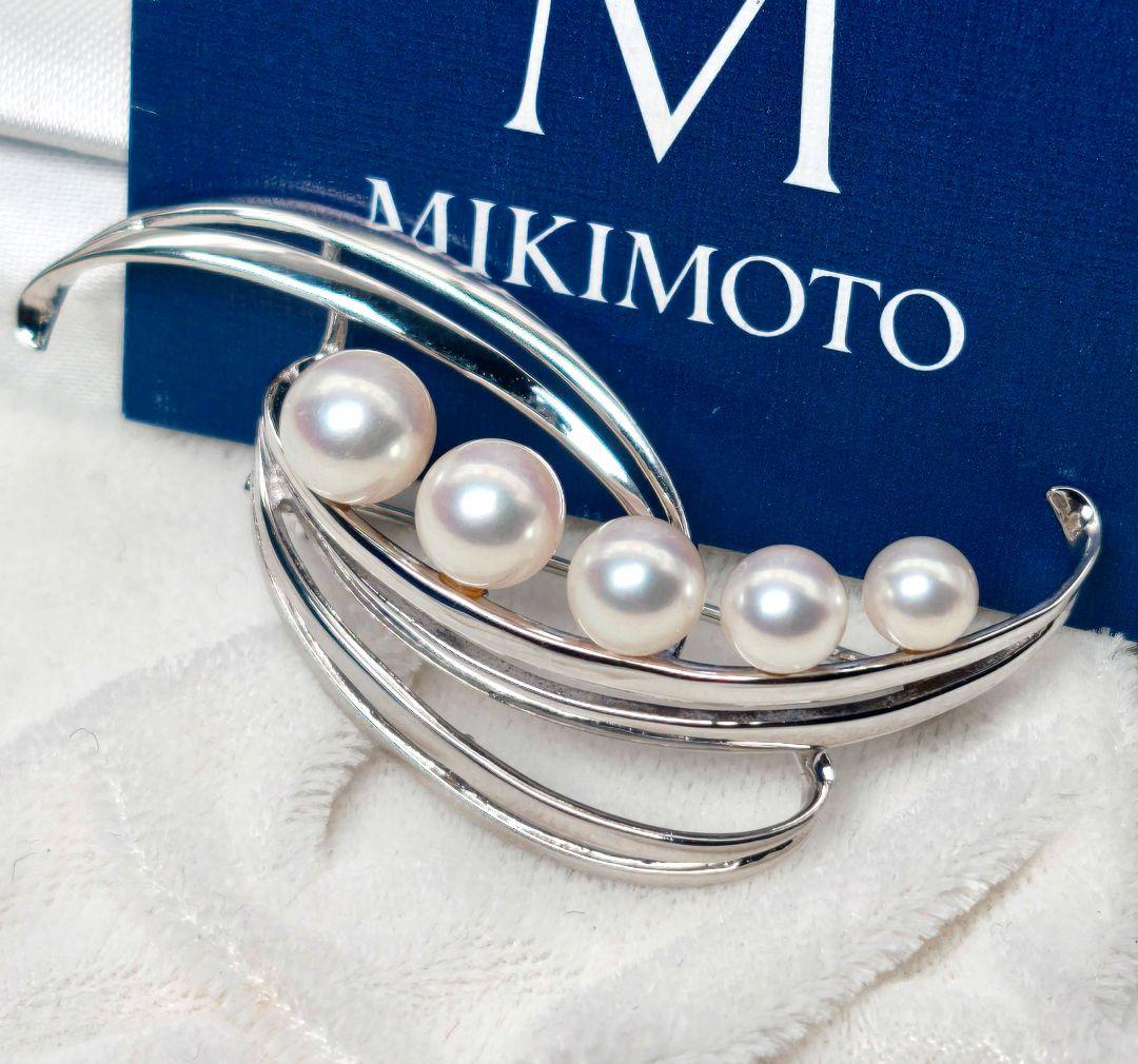 【美品 最高級】ミキモト ブローチ パール フォーマル 5珠 皇室御用達