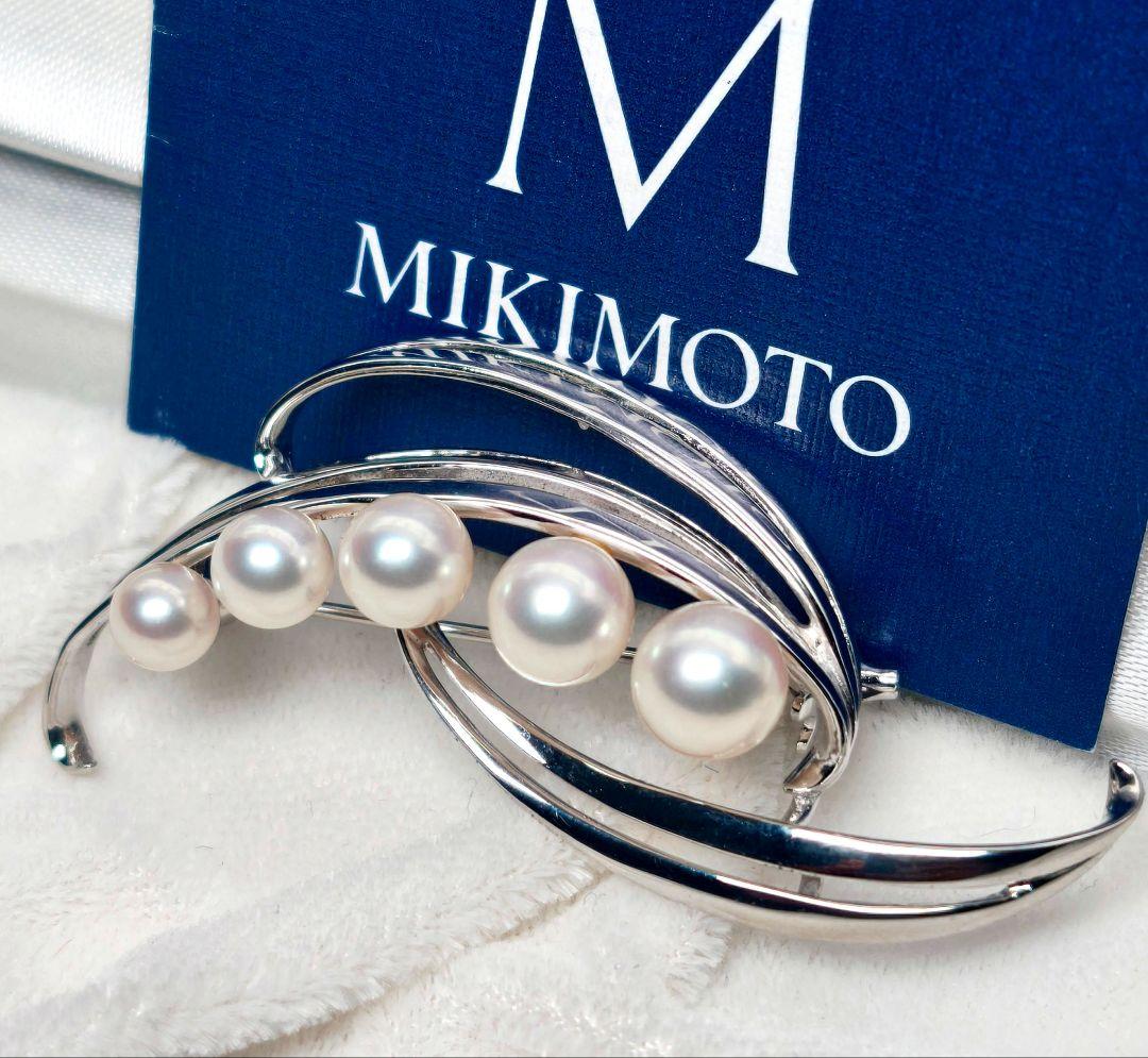 【美品 最高級】ミキモト ブローチ パール フォーマル 5珠 皇室御用達