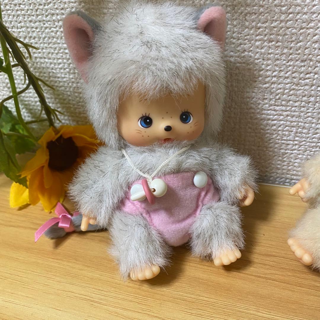 希少 モンチッチベビチッチのお友達イヌタヌキネコクマヒツジのメルウサギぬいぐるみ