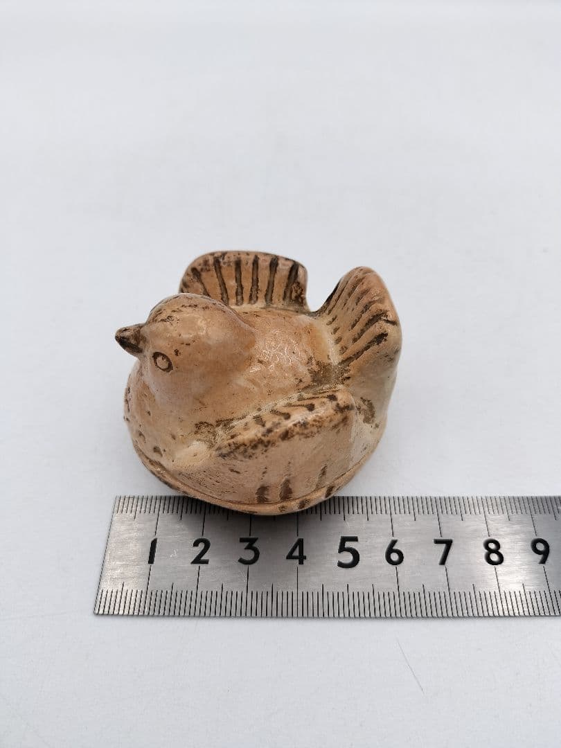 c390香合 福良雀 不志名焼 ８代土屋雲善 木箱 茶道具　古物