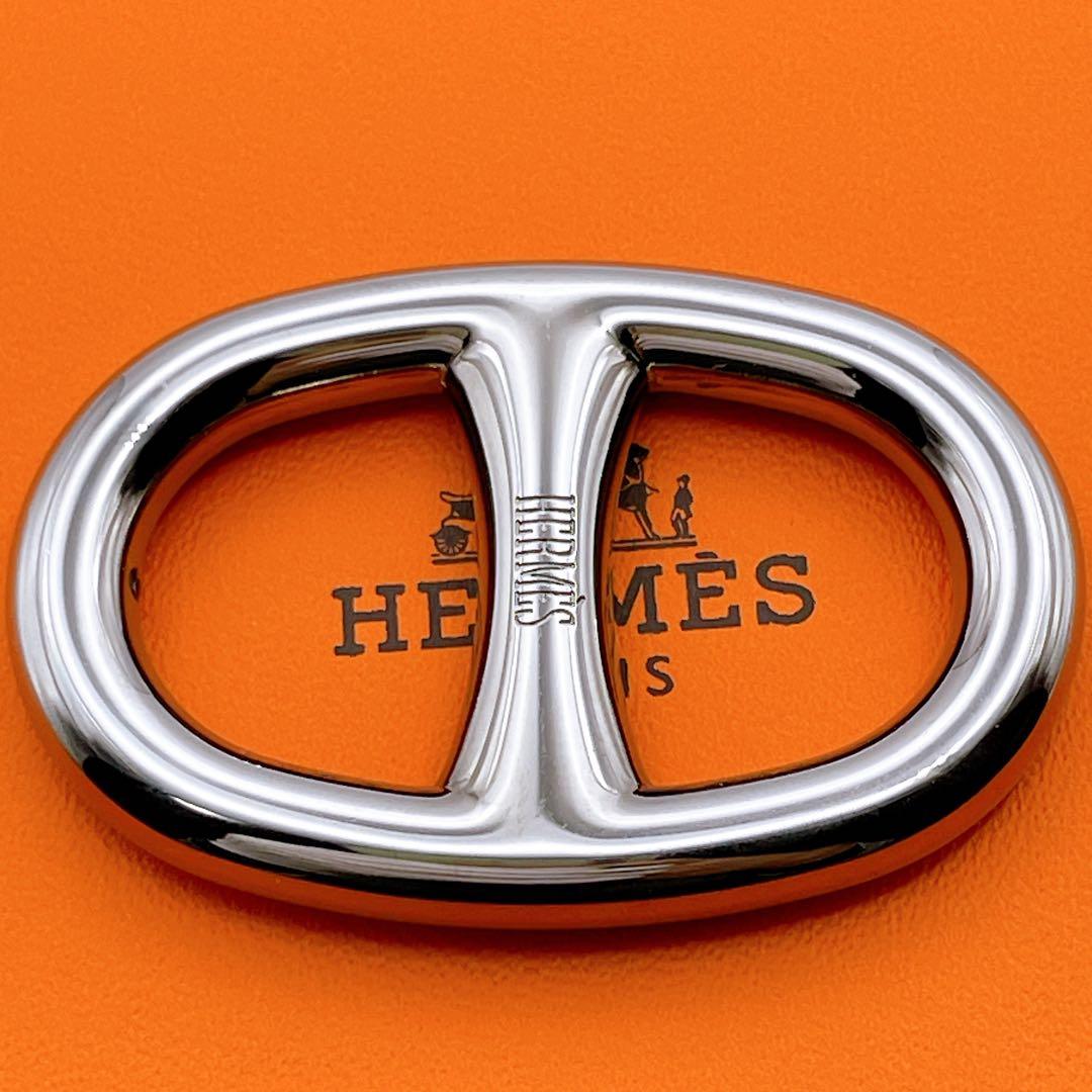 HERMES シェーヌダンクル　スカーフリング　シルバー　エルメス
