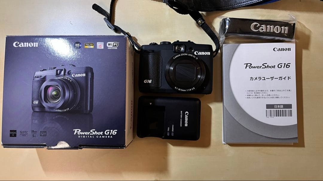 Canon PowerShot G16 本体、バッテリー、取扱説明書付き