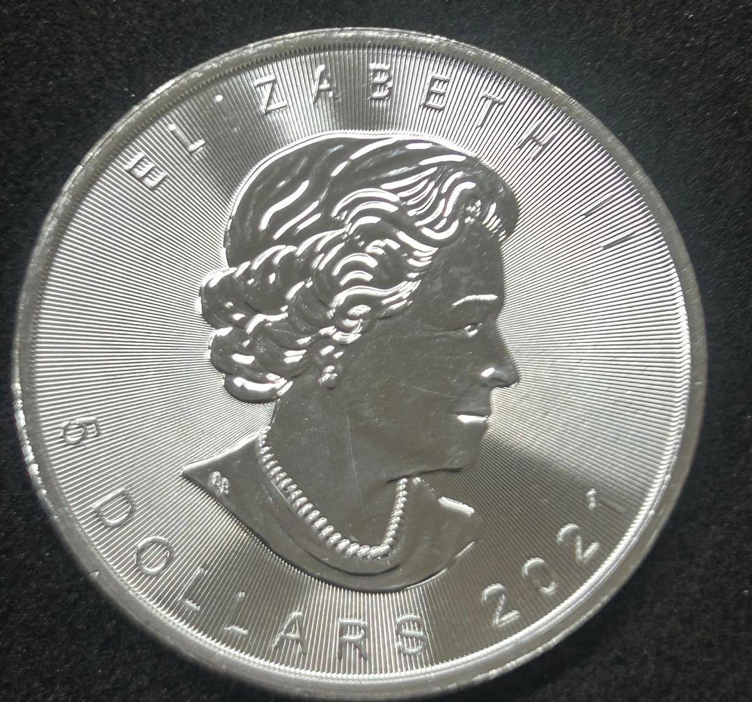 カナダ 2021年 メイプルリーフ 1オンス 銀貨　ケース付き