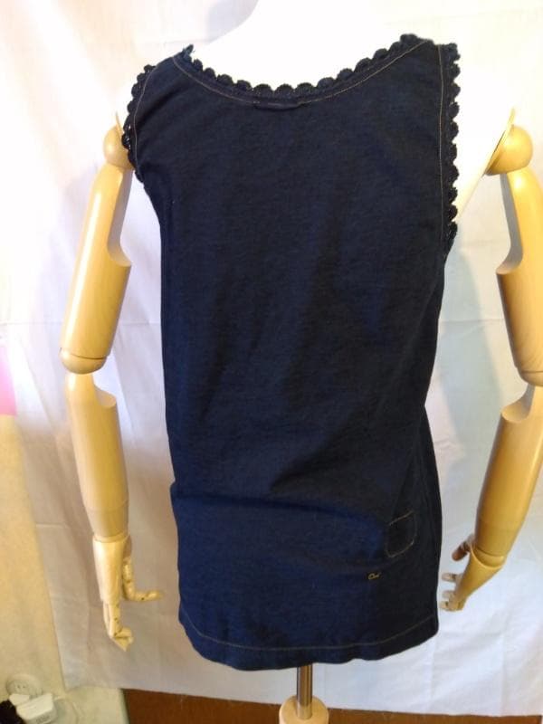 ク*リ様 45R ネイビー ノースリーブ タンクトップ　レース付き　星2つ　サイ