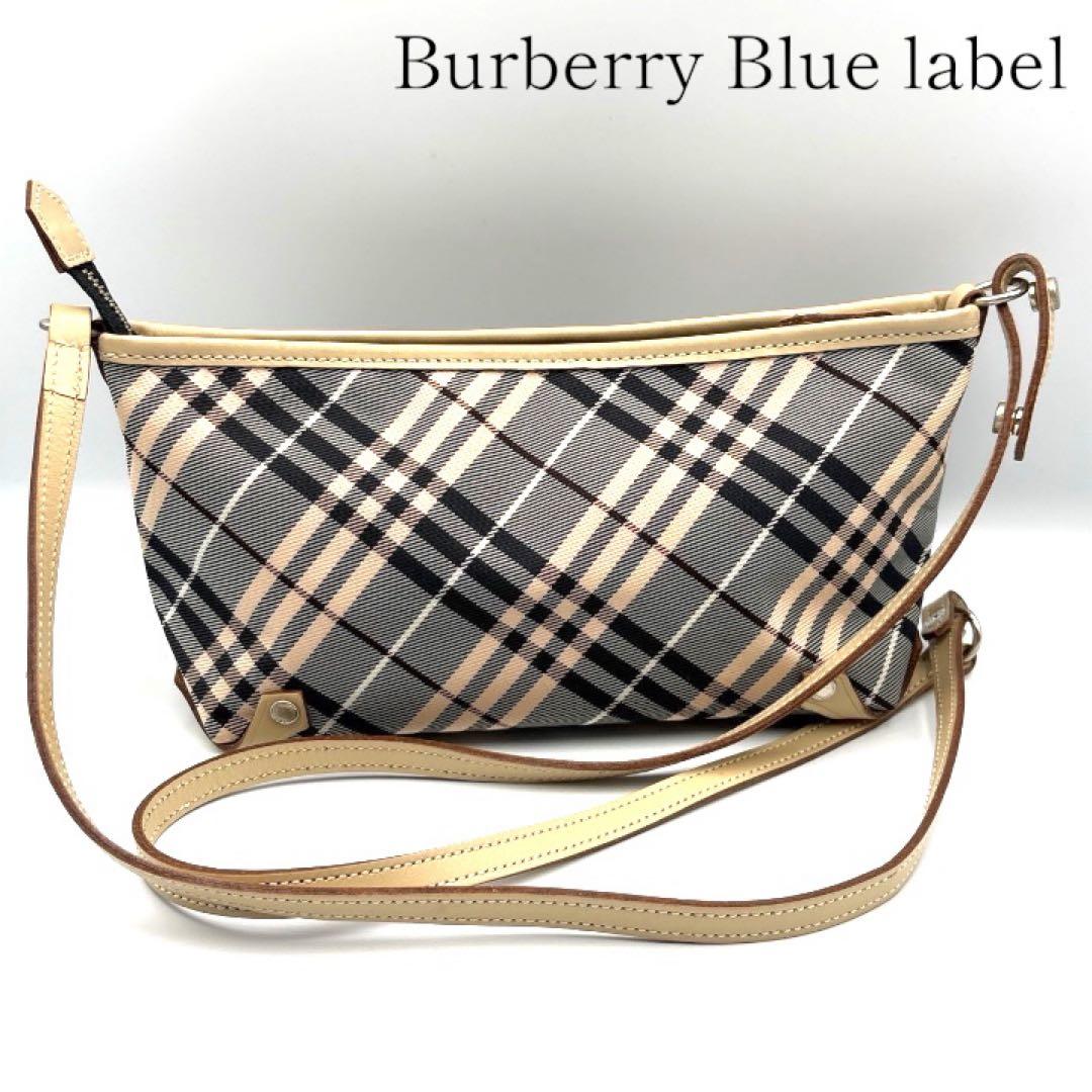 バーバリーブルーレーベル ノバチェック アクセサリーポーチ ミニバッグ Y2K