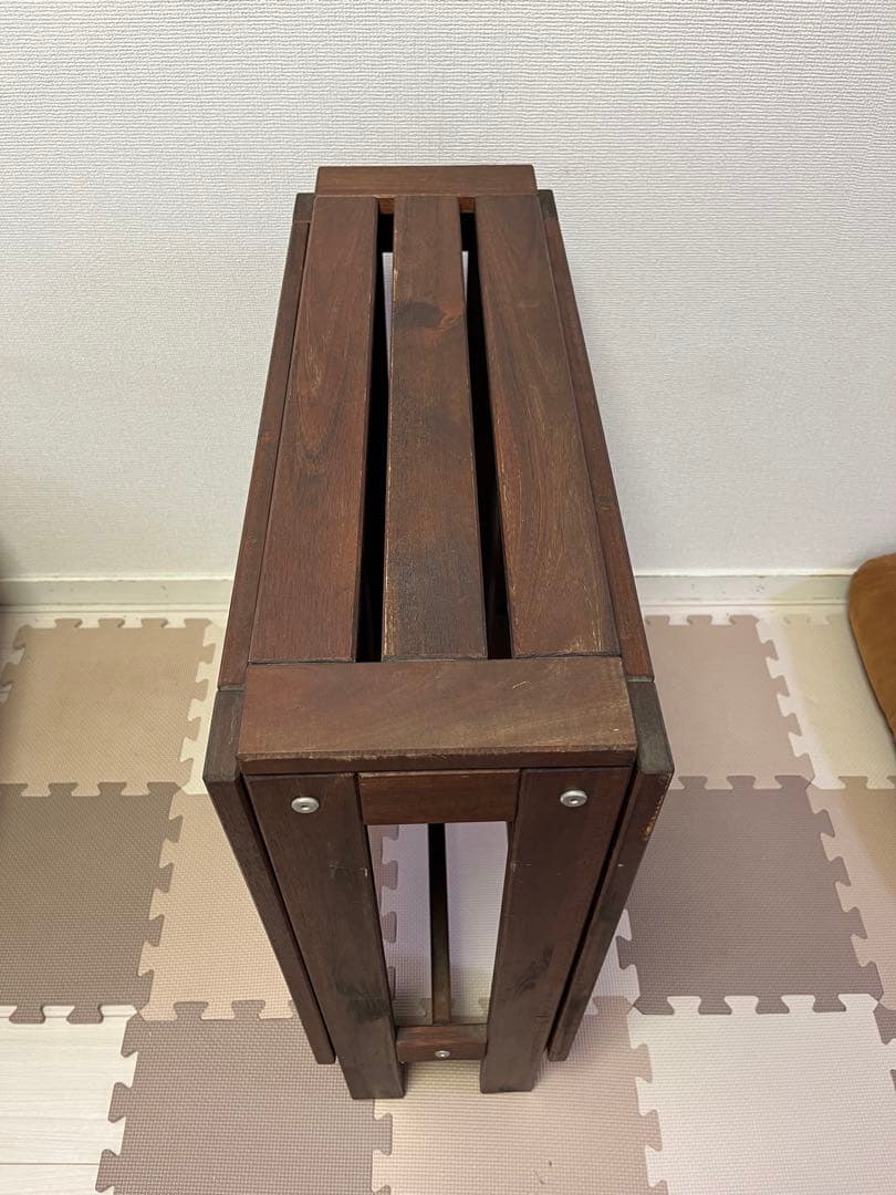 イケアIKEA エップラロー屋外用 折りたたみ木製テーブル ダークブラウン