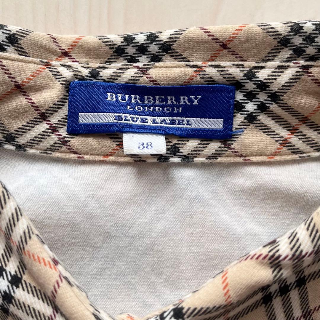Y2K バーバリーブルーレーベル ノバチェック ポロシャツ ベージュ 38