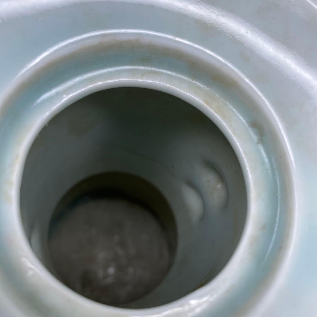 中国美術　魚耳　青磁花瓶　高さ約21.8㎝　タサオ　東さ7-0609②