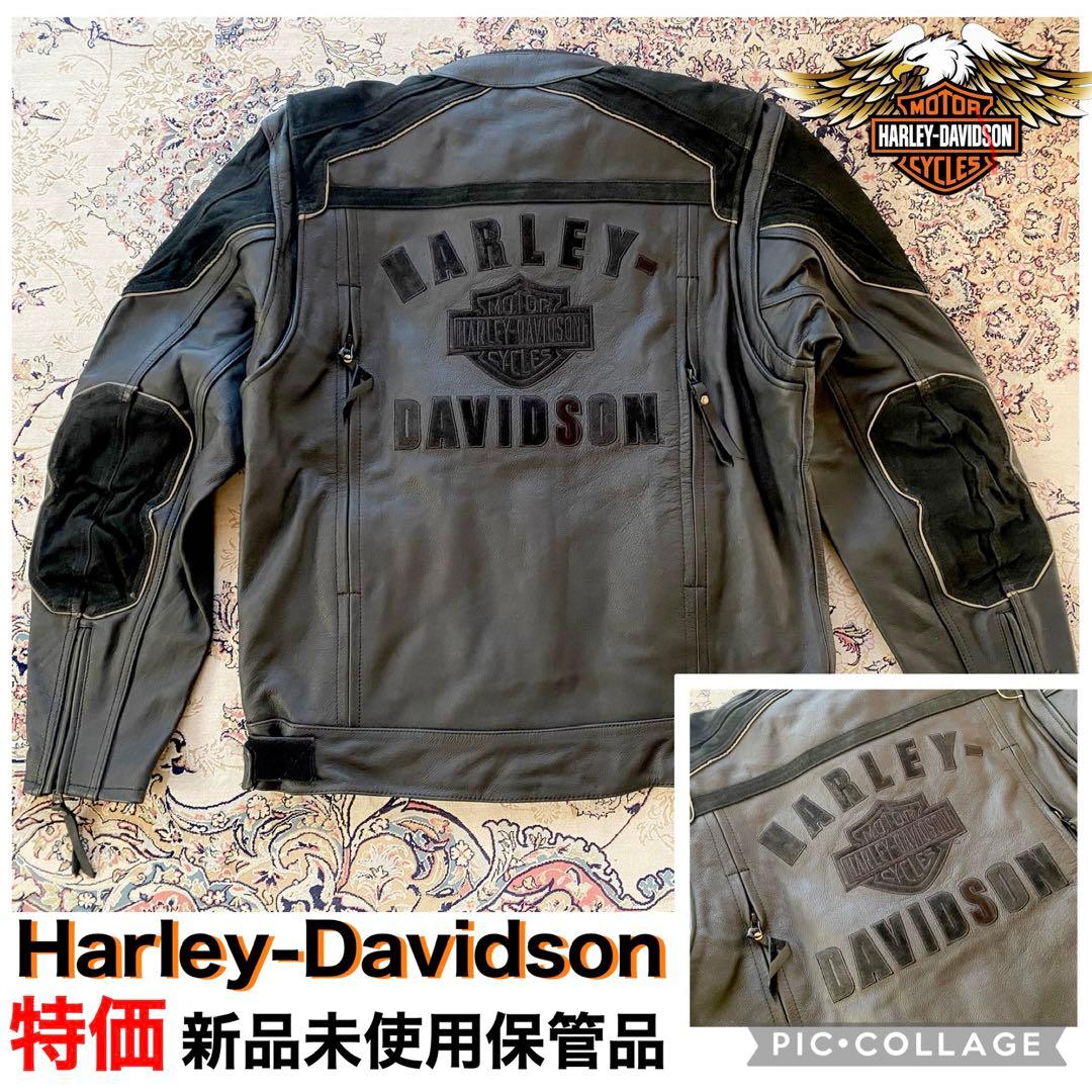 新品未使用HARLEY-DAVIDSON ブラックレザーロゴジャケット在庫限り。