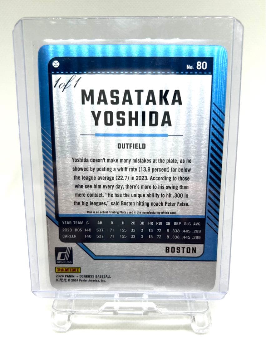 【世界で1枚限定】吉田正尚　1of1 PANINI レッドソックス　侍ジャパン