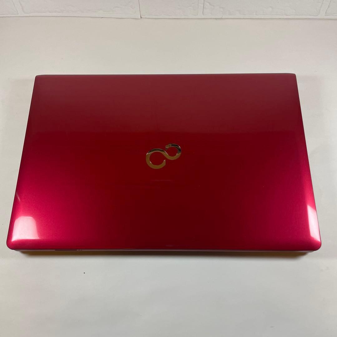 【美品】富士通☆LIFEBOOK☆レッド☆SSD搭載サクサク☆カメラ付き