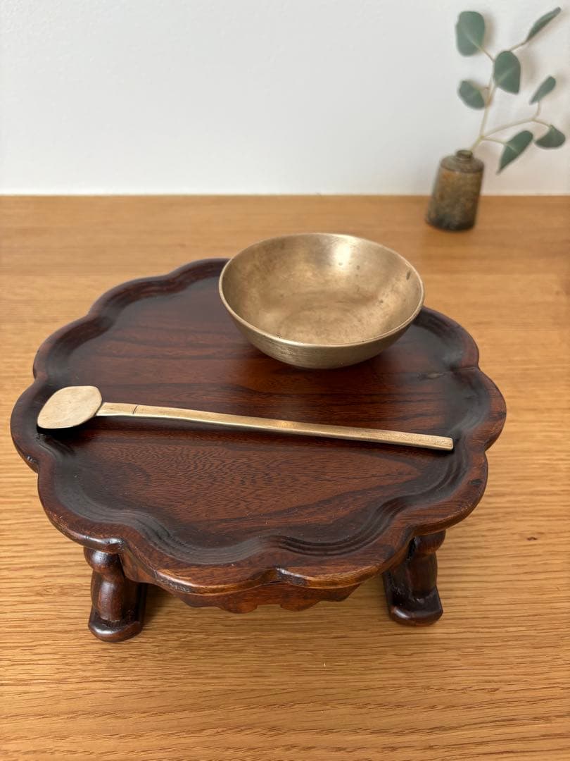 【残1点】韓国 アンティーク 骨董 李朝 ソバン お膳 花台 飾り台 ミニ 漆塗