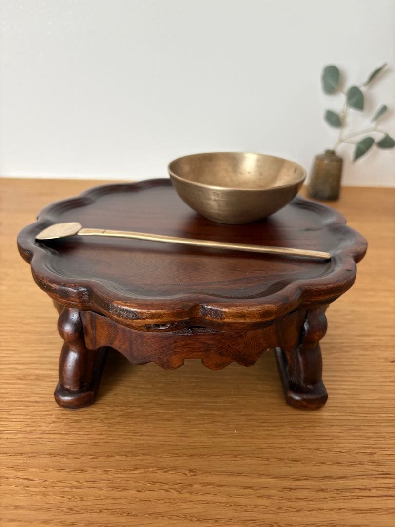 【残1点】韓国 アンティーク 骨董 李朝 ソバン お膳 花台 飾り台 ミニ 漆塗