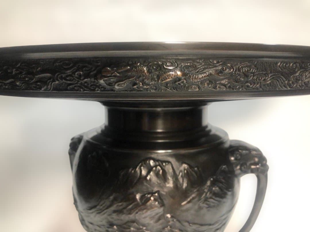 メルです　銅製　薄端　花器　　秀果造　飾り　美品