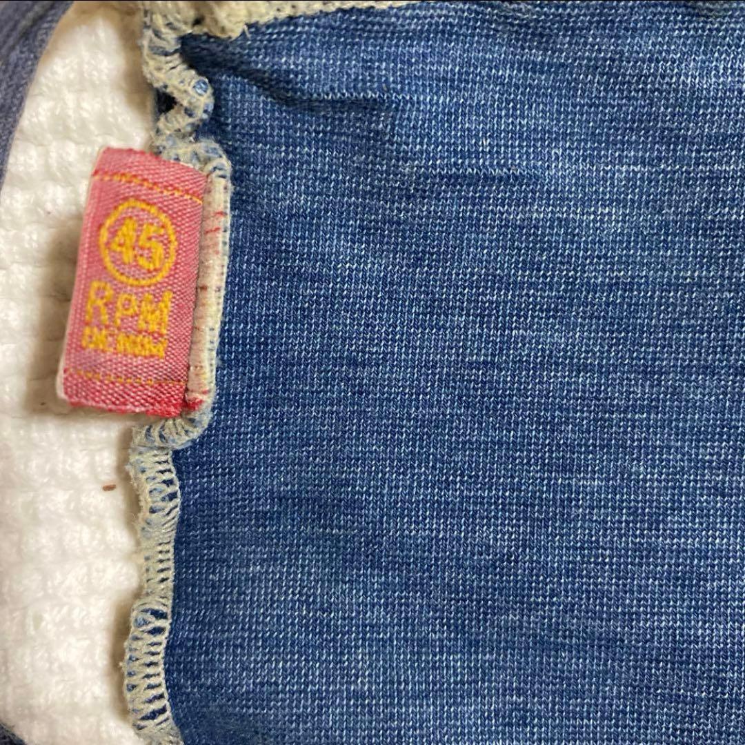 ノベルティヴンティージ希少45RPMstudioデニムLINEデニム巾着袋ポーチ