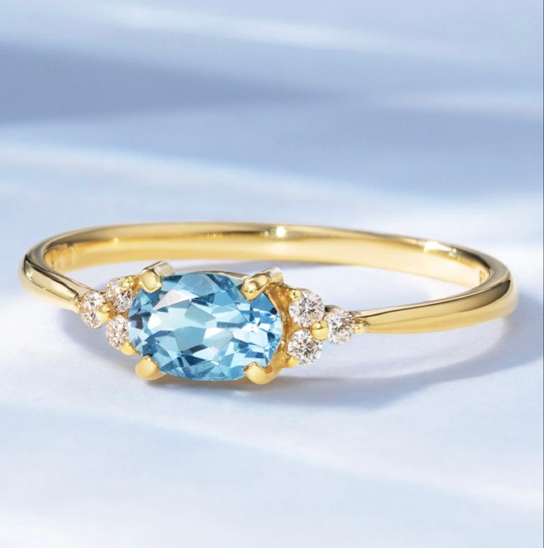 期間限定値下げ　BIZOUX ビズー　アクアマリン K18リング　フラヴィ