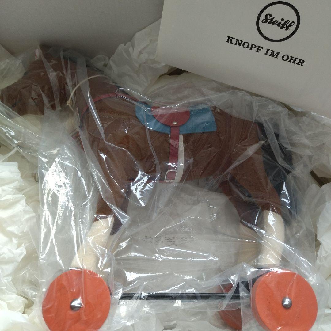 【新品・ギフトBOX付】シュタイフ 木馬のぬいぐるみ お孫さんへの贈り物に