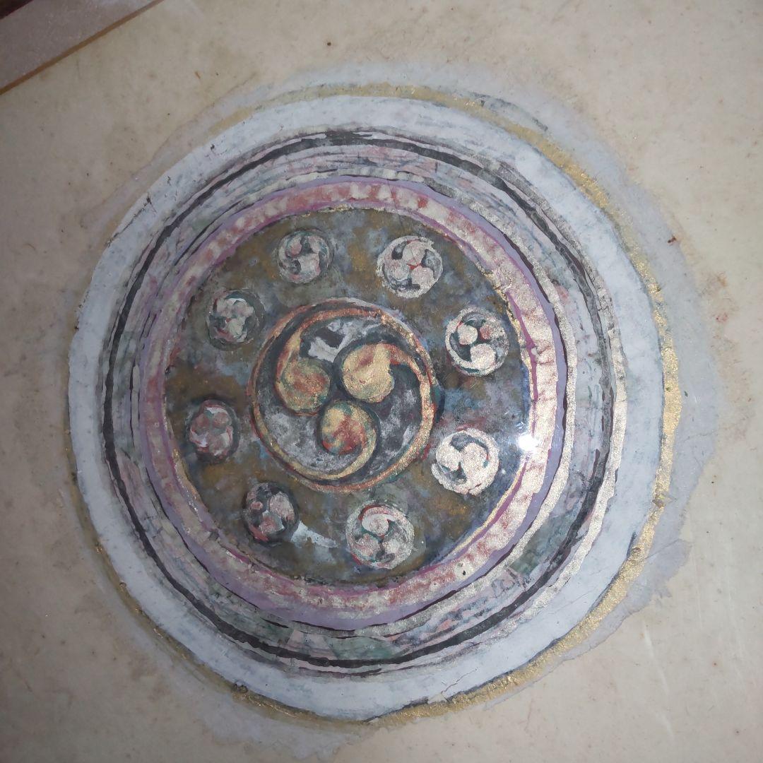 伝奥村土牛巴瓦図色紙額