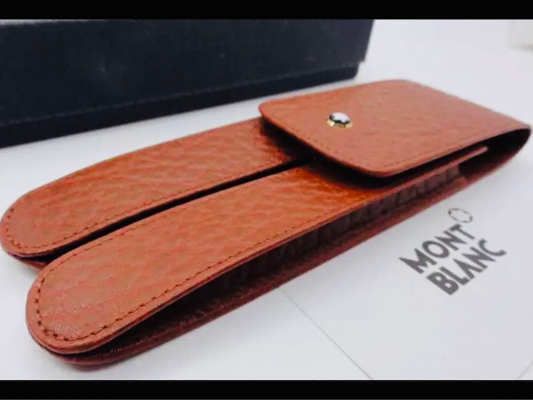 ※未使用！金運を呼び寄せる！※レアなリッチブラウン！本革製ペンポーチ★モンブラン