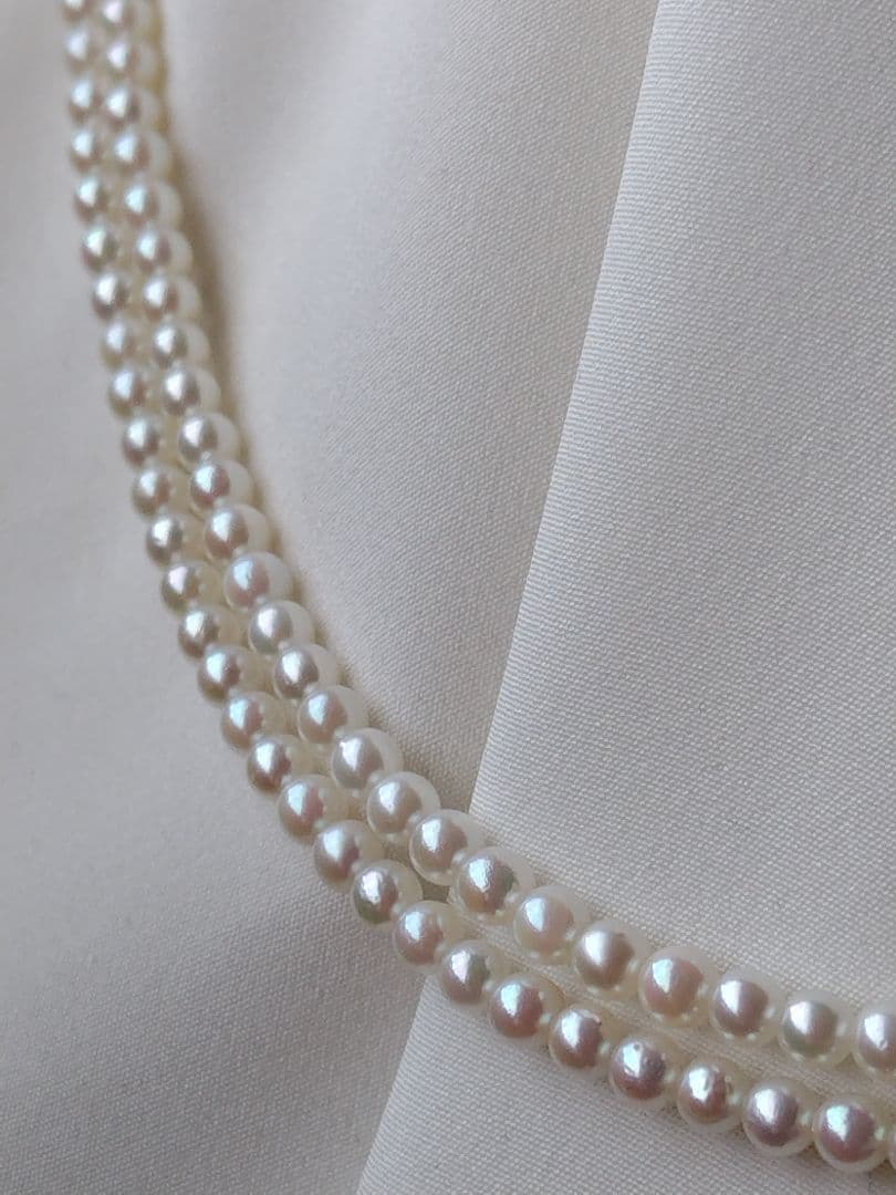 K18　アコヤ真珠ベビーパール　ロングネックレス