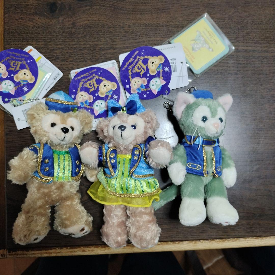 15周年 ぬいぐるみバッチ セット ダッフィー シェリーメイ ジェラトーニ