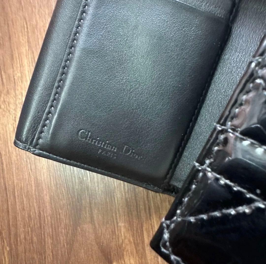 むくChristian Dior 三つ折り財布 ブラック