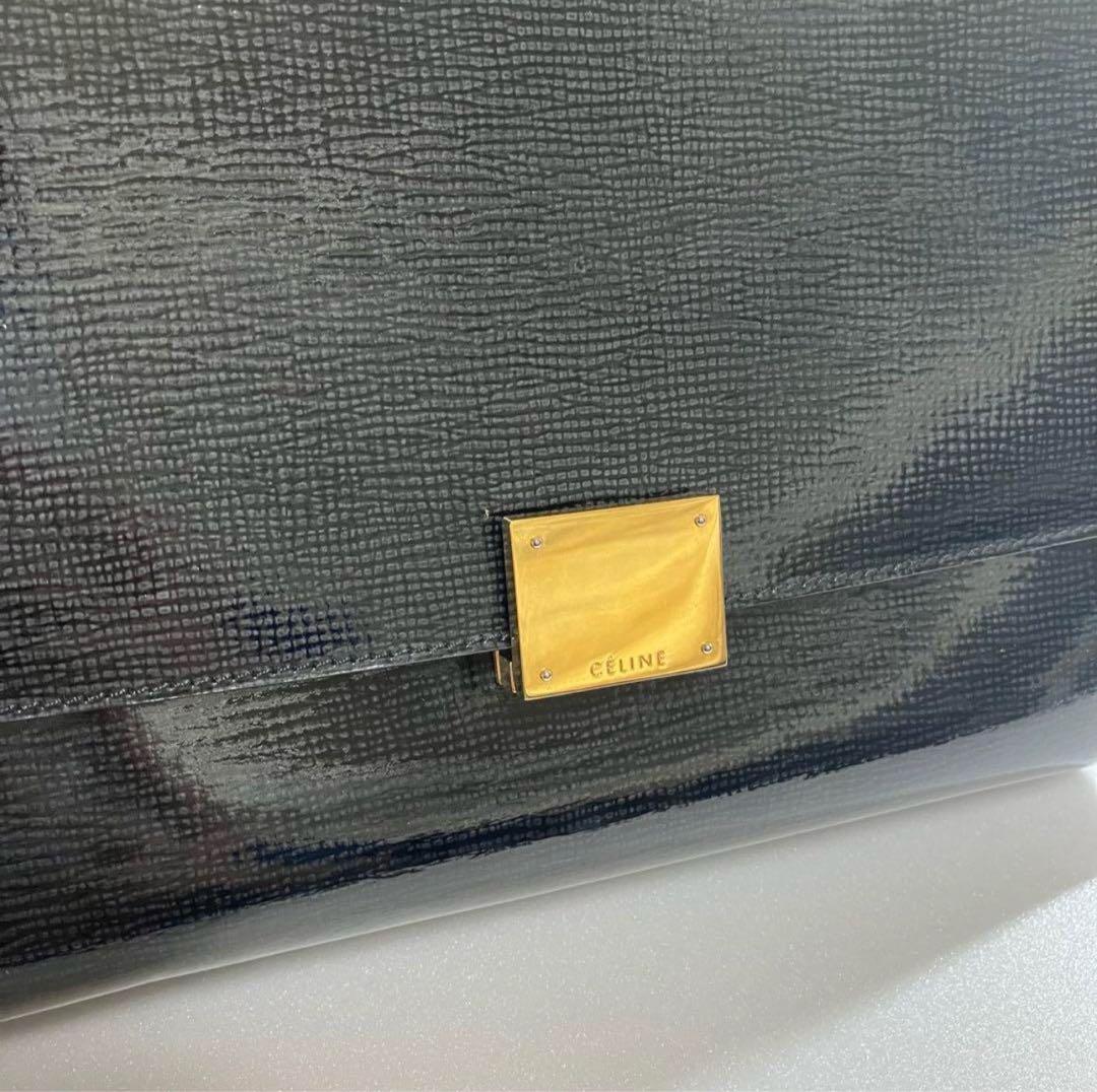 特価！！【極美品】セリーヌ トラペーズ 2way 黒 スエード 金具