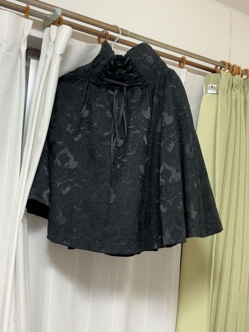 Sheglit ジャガードスカート 黒 ひざ丈