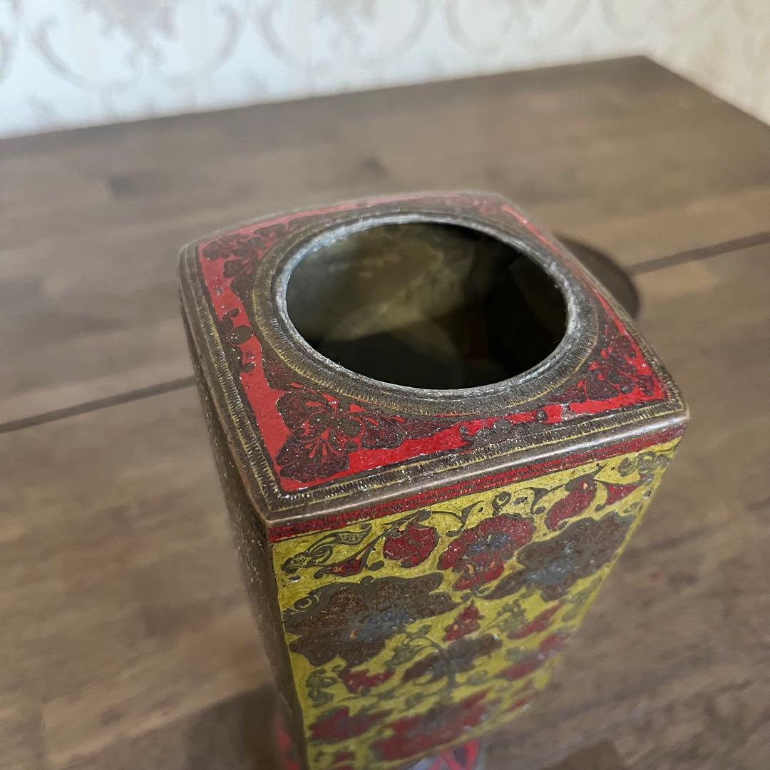 【アンティーク】真鍮製？ 花瓶 花器 花入 オブジェ 古道具 古美術 骨董品