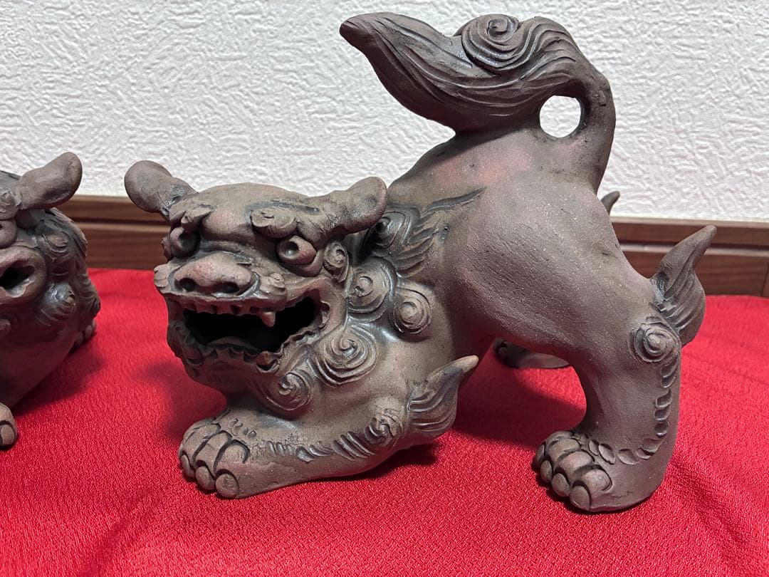 沖縄シーサー お土産　やちむん　魔除け 厄除け 置物 陶器 玄関 装飾　こげちゃ