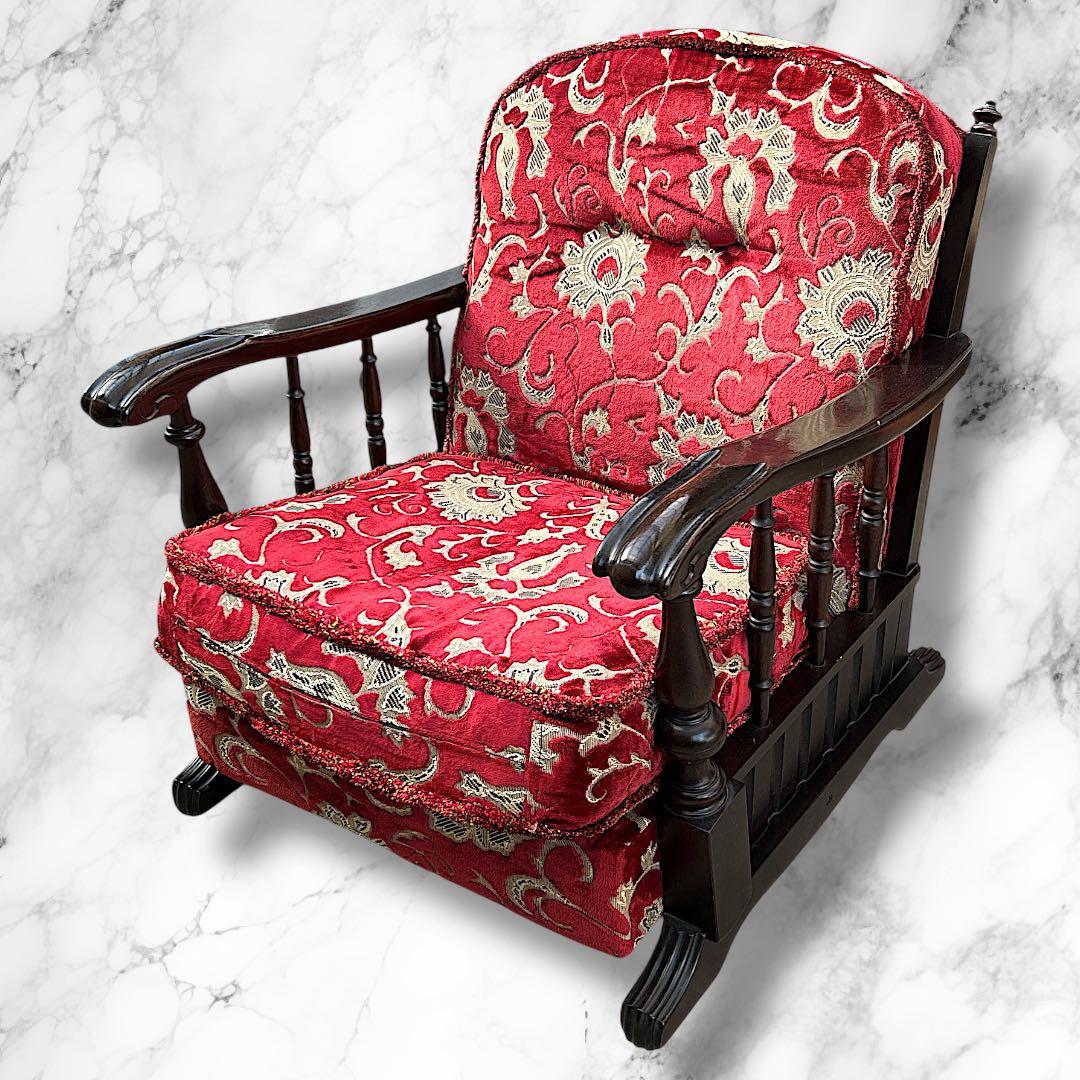 アンティーク調 1人がけソファ ヴィンテージチェア 高級感 ダークブラウン