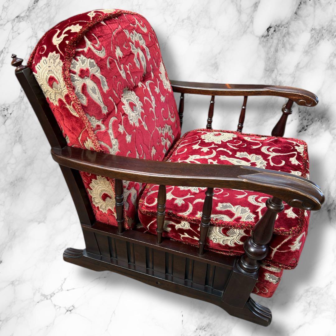 アンティーク調 1人がけソファ ヴィンテージチェア 高級感 ダークブラウン